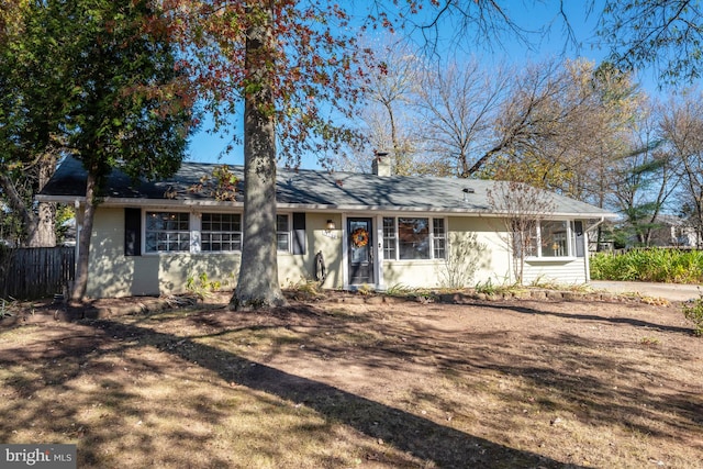 view of single story home