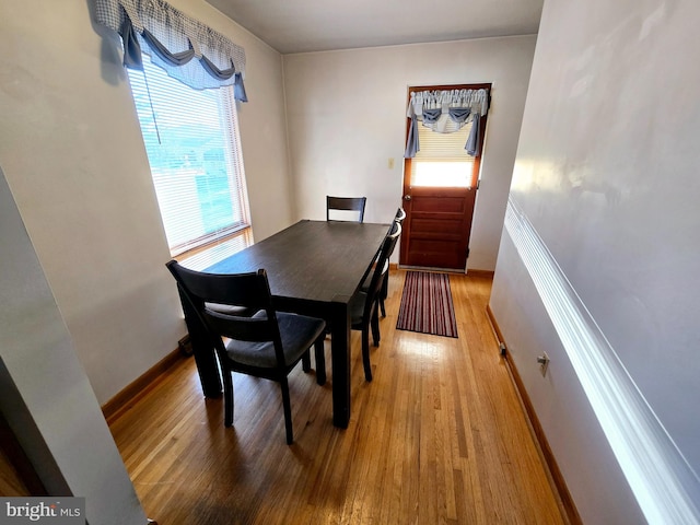 dining area featuring hardwood / wood-style flooring