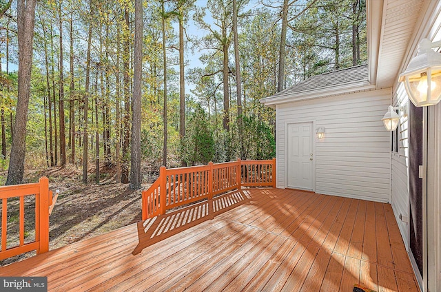 view of wooden deck