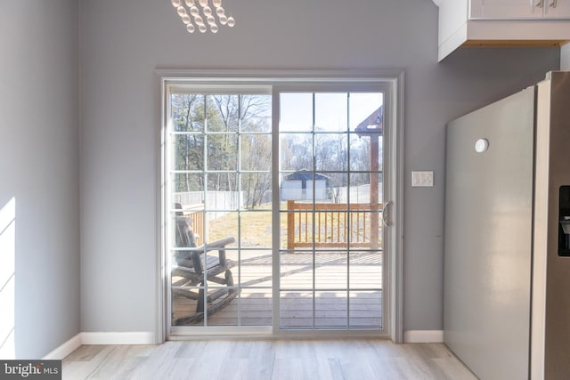 entryway featuring light hardwood / wood-style flooring