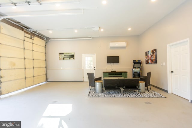 dining room featuring a wall mounted air conditioner