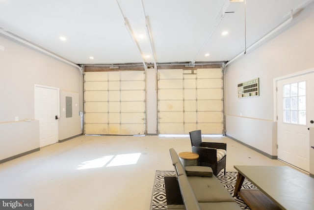 garage with electric panel