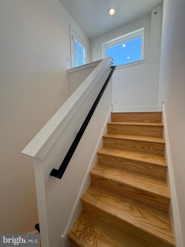 stairway with plenty of natural light