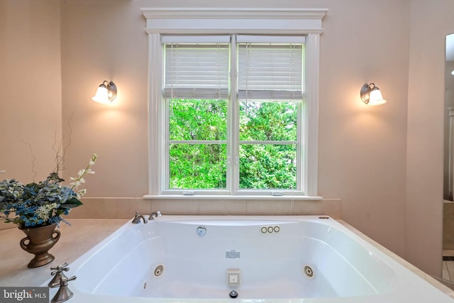 bathroom with a tub