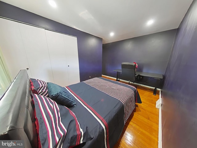 bedroom featuring light hardwood / wood-style floors