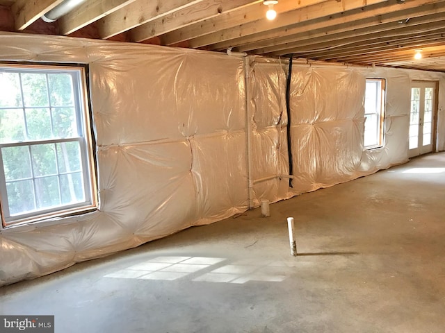 basement featuring a healthy amount of sunlight