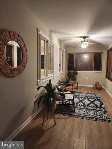 hall featuring hardwood / wood-style floors