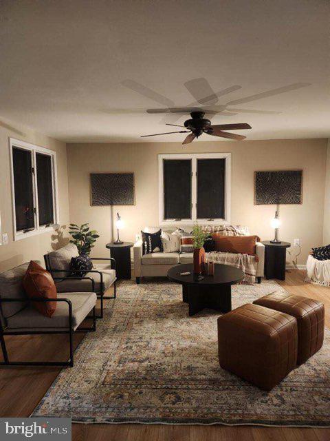 living room featuring hardwood / wood-style flooring