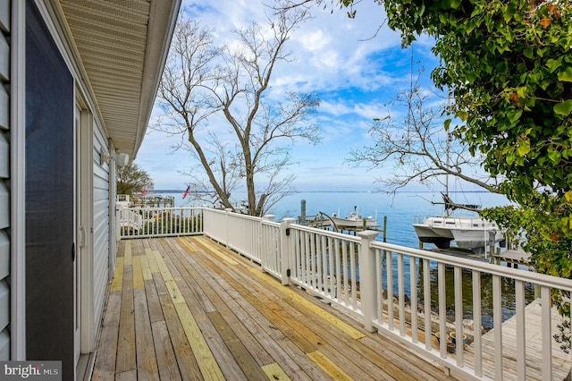 2142 Lake Dr, Pasadena, MD 21122 - wooden terrace featuring a water view