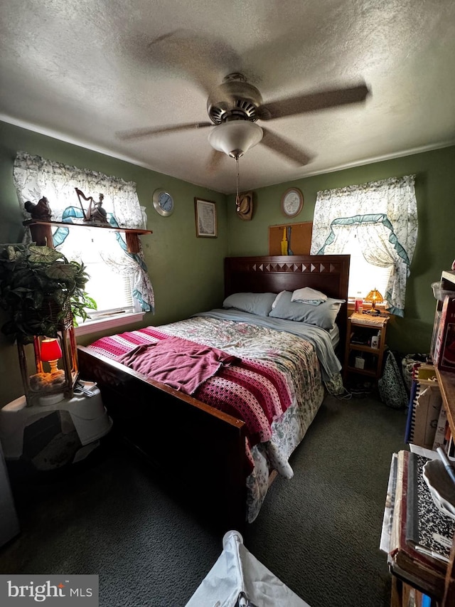 255 Regina Ave, Hamilton, NJ 08619 - carpeted bedroom featuring a textured ceiling and a ceiling fan