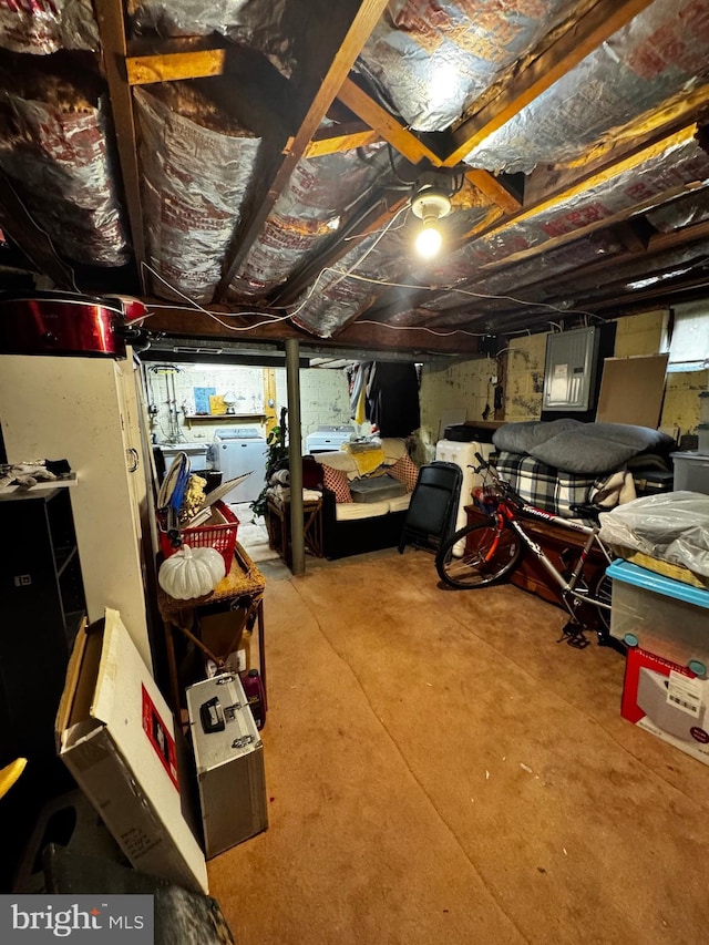 255 Regina Ave, Hamilton, NJ 08619 - below grade area with washer and clothes dryer and electric panel