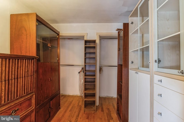 spacious closet featuring hardwood / wood-style floors