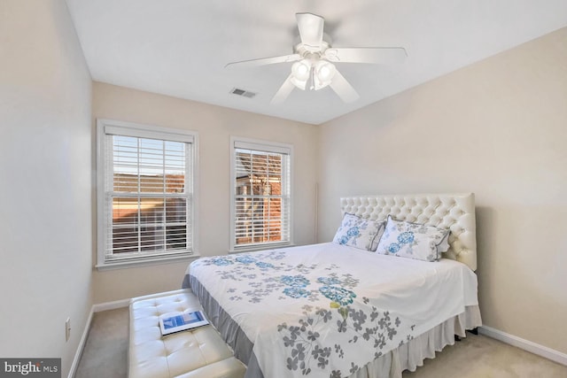 47825 Scotsborough, Sterling, VA 20165 - bedroom with light colored carpet, baseboards, and ceiling fan