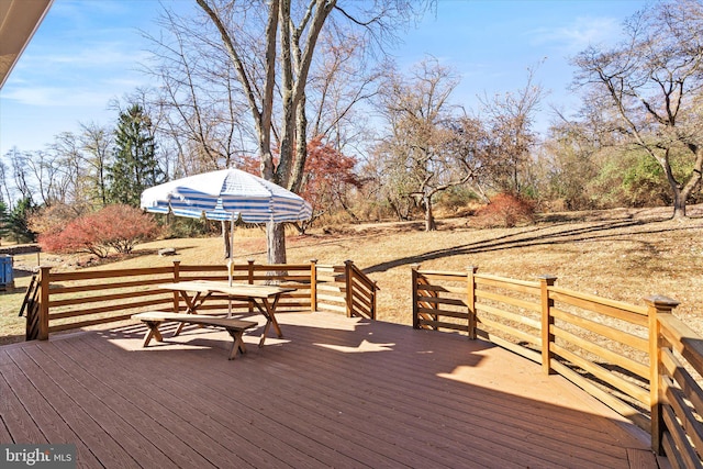 view of wooden deck