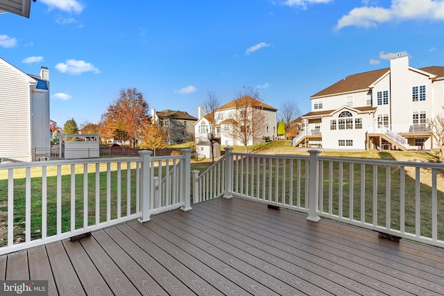 deck featuring a yard