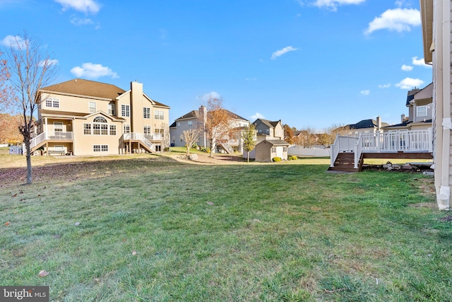 view of yard featuring a deck