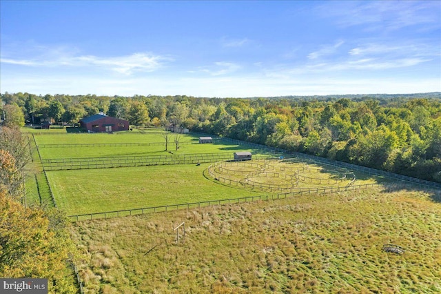 bird's eye view with a rural view