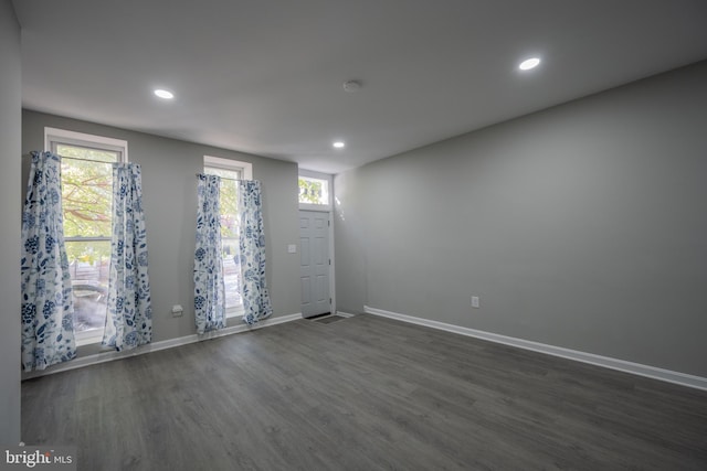 foyer with dark hardwood / wood-style flooring