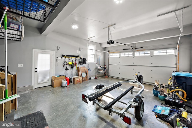 garage featuring a garage door opener