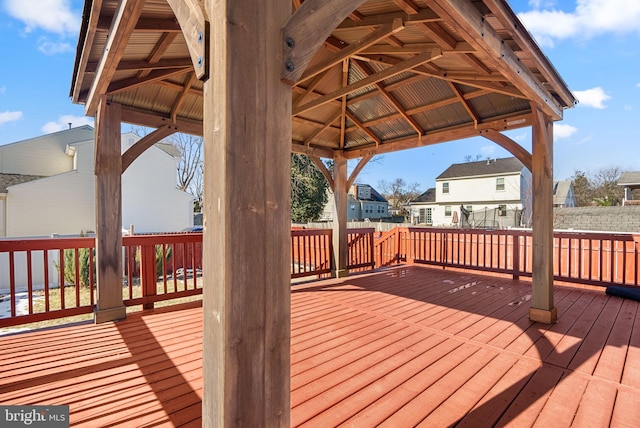 deck featuring a gazebo