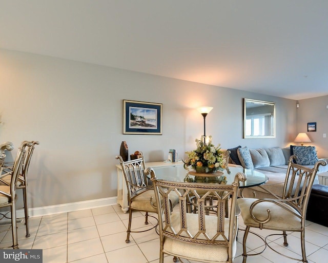 view of tiled dining room