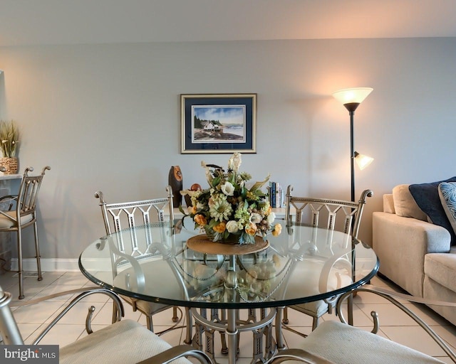 view of tiled dining space