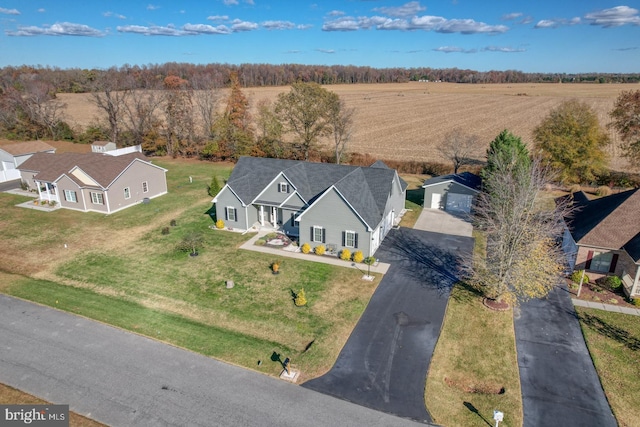 bird's eye view featuring a rural view