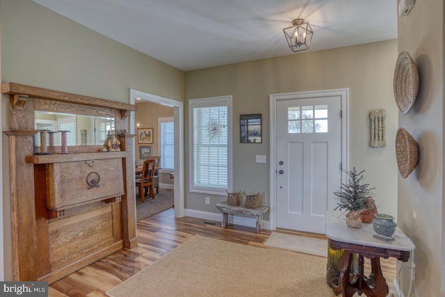 entrance foyer featuring light hardwood / wood-style floors