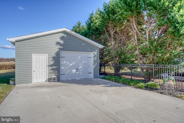 view of garage