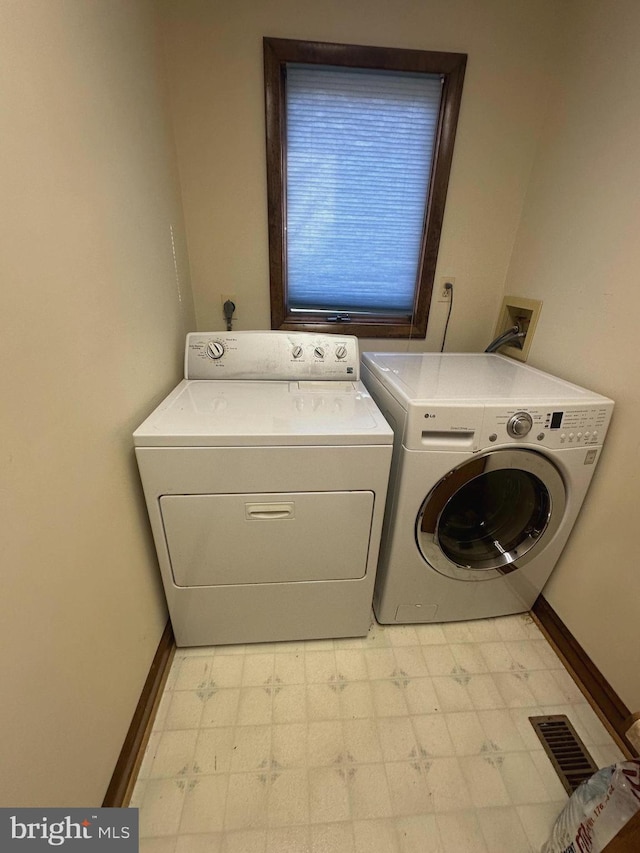 laundry room featuring washing machine and clothes dryer