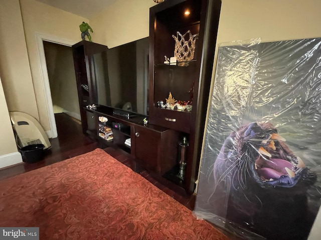 interior space featuring dark hardwood / wood-style flooring