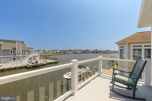 balcony with a water view