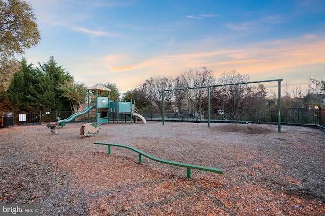 view of playground at dusk