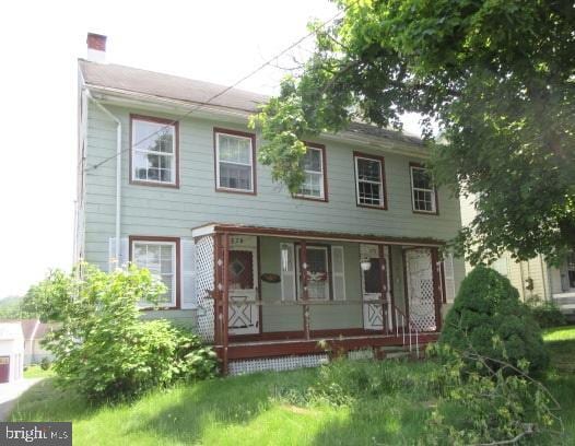 view of front facade featuring covered porch