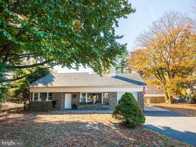 view of front of house with a garage