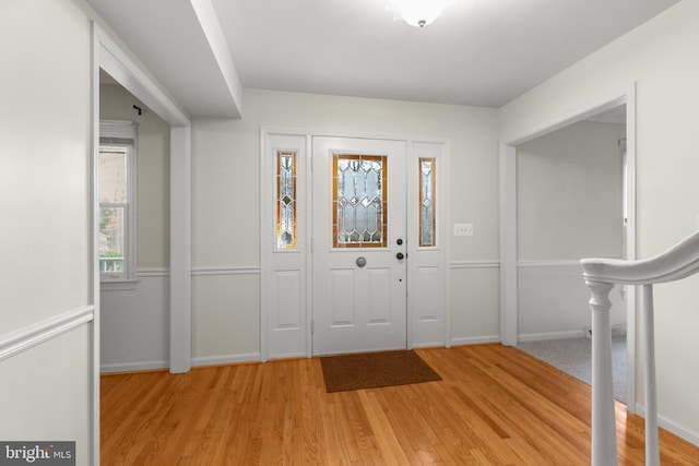 entryway featuring light hardwood / wood-style floors