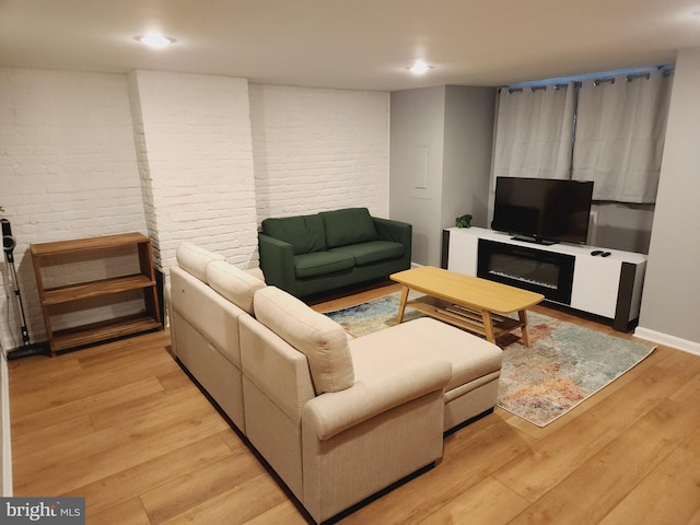 living room featuring light hardwood / wood-style floors