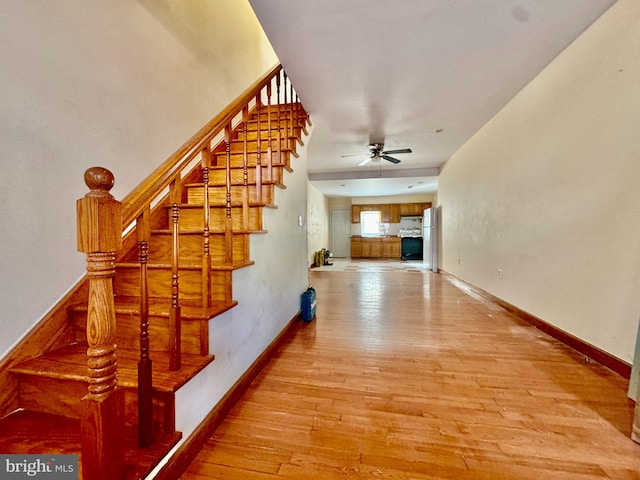 interior space with light hardwood / wood-style flooring