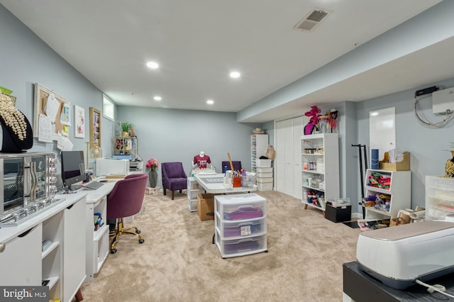 view of carpeted office