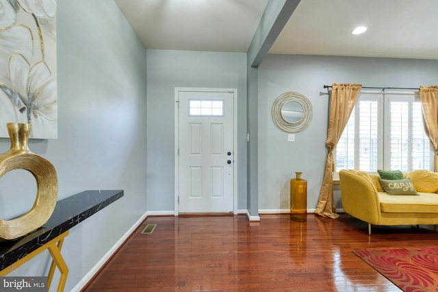 foyer with hardwood / wood-style flooring and plenty of natural light