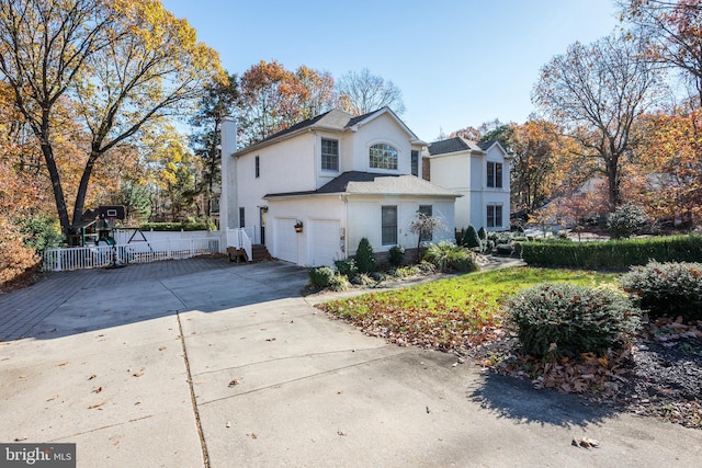 view of property with a garage