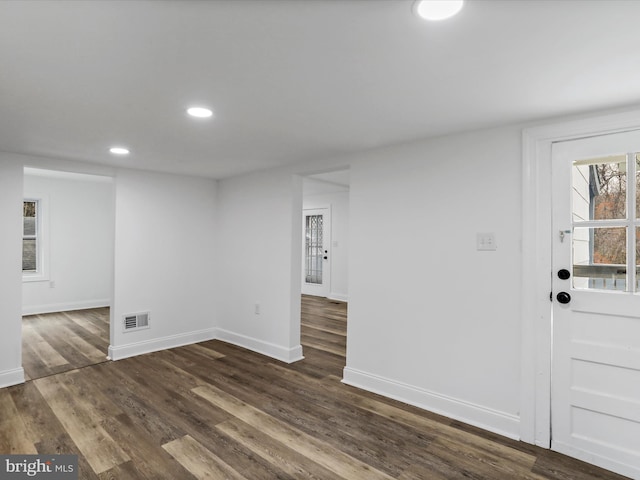 interior space featuring dark hardwood / wood-style floors