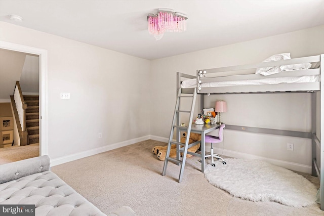 bedroom featuring carpet flooring