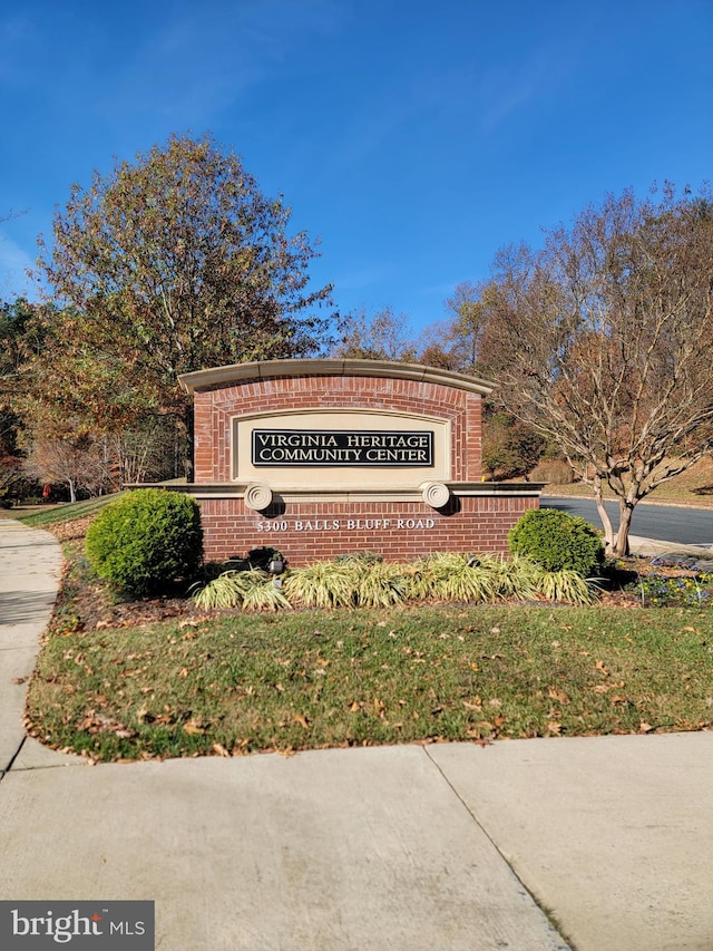 view of community sign