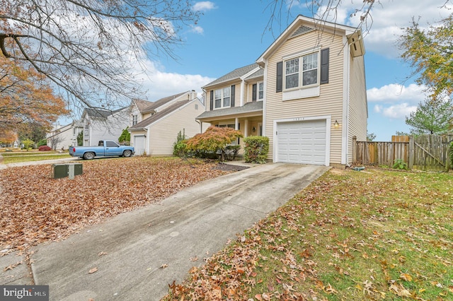 view of front of property featuring a garage