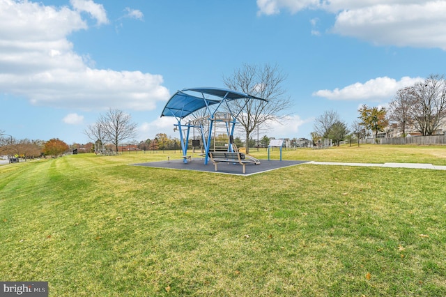 view of yard featuring a playground