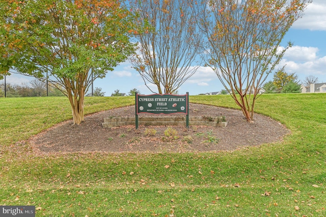 surrounding community featuring a lawn