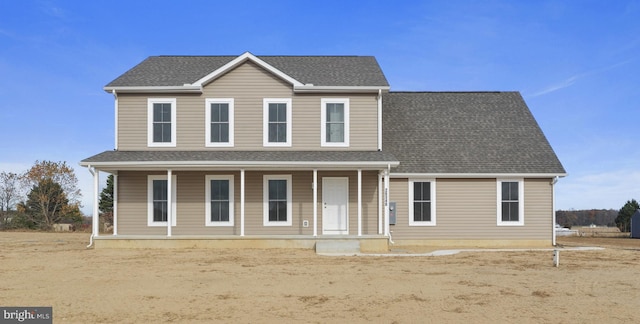 view of front of property featuring covered porch