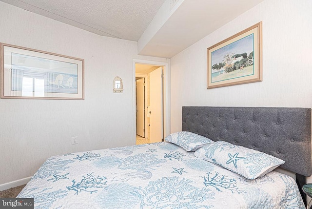 bedroom with a textured ceiling