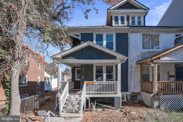 view of front of home with covered porch